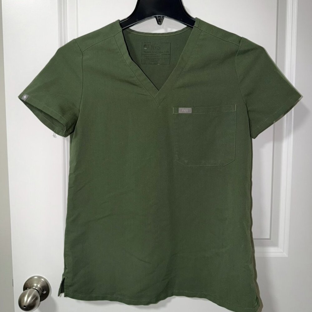 Figs scrub top XS Moss